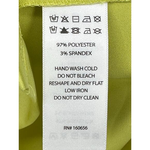 Rachel Zoe New! Green Satin Button Down Shirt Sleeveless Notch Collar Office M - Picture 5 of 8